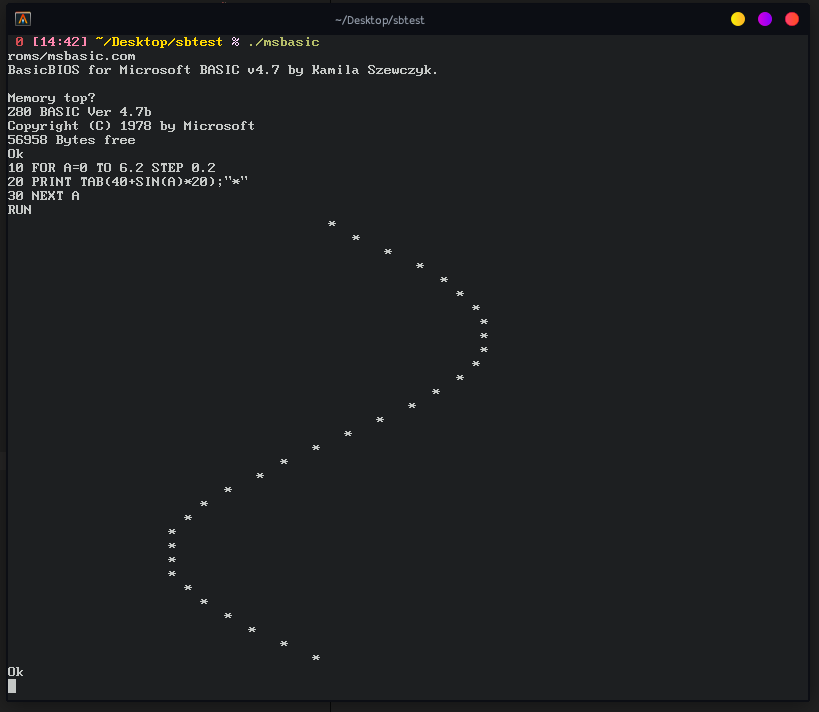 A MS BASIC sine wave! A MS BASIC sine wave! Kind of!